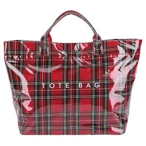 New Red Plaid Tote Bag